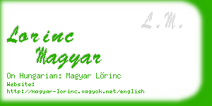 lorinc magyar business card